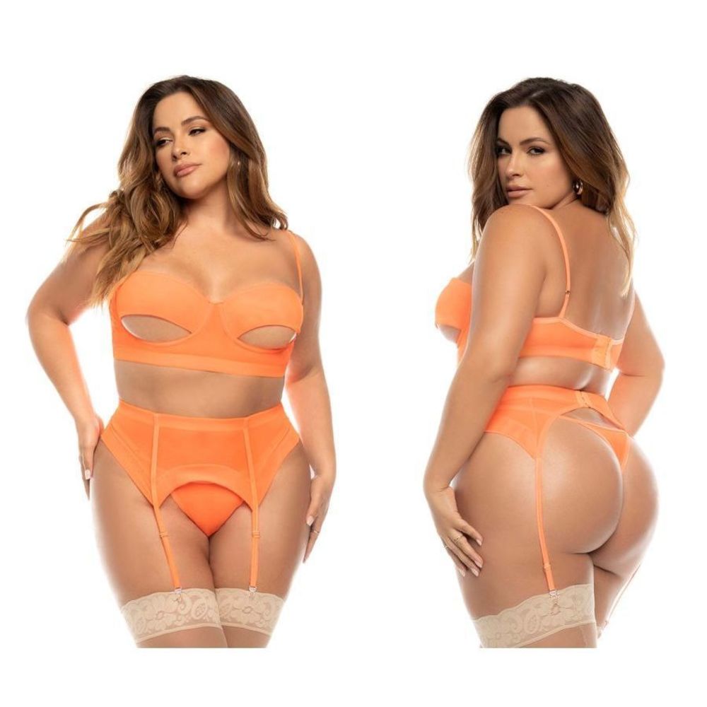 Mapale 8828X Sasha Three Piece Set Plus Color Hot Orange